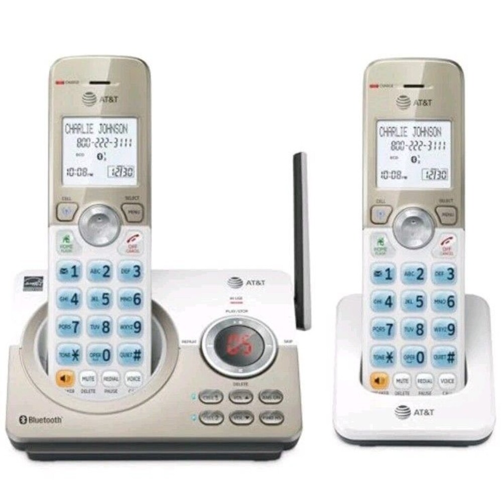AT&T DL72219 DECT 6.0 2-Handset Cordless Phone with Answering System - White